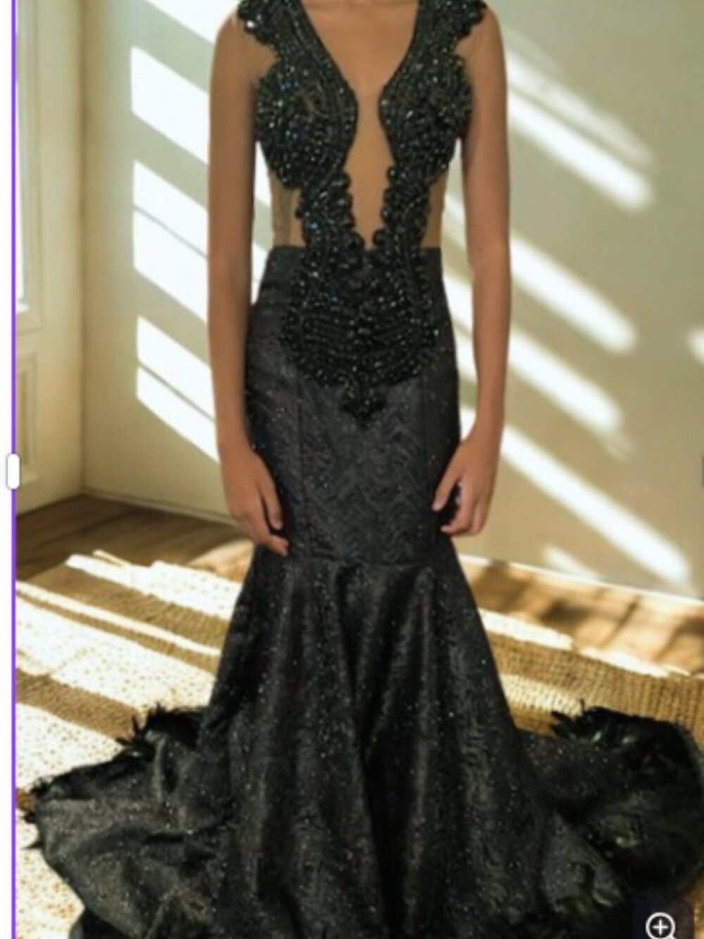 Professionally made black prom gown (size 0)
